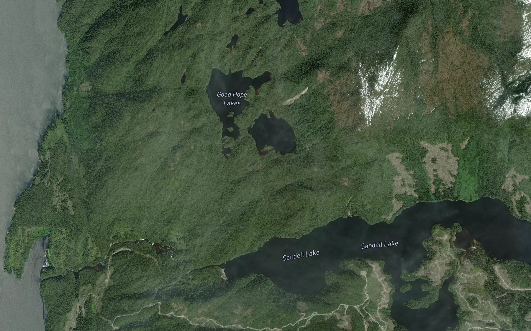Satellite map of the Good Hope Lakes