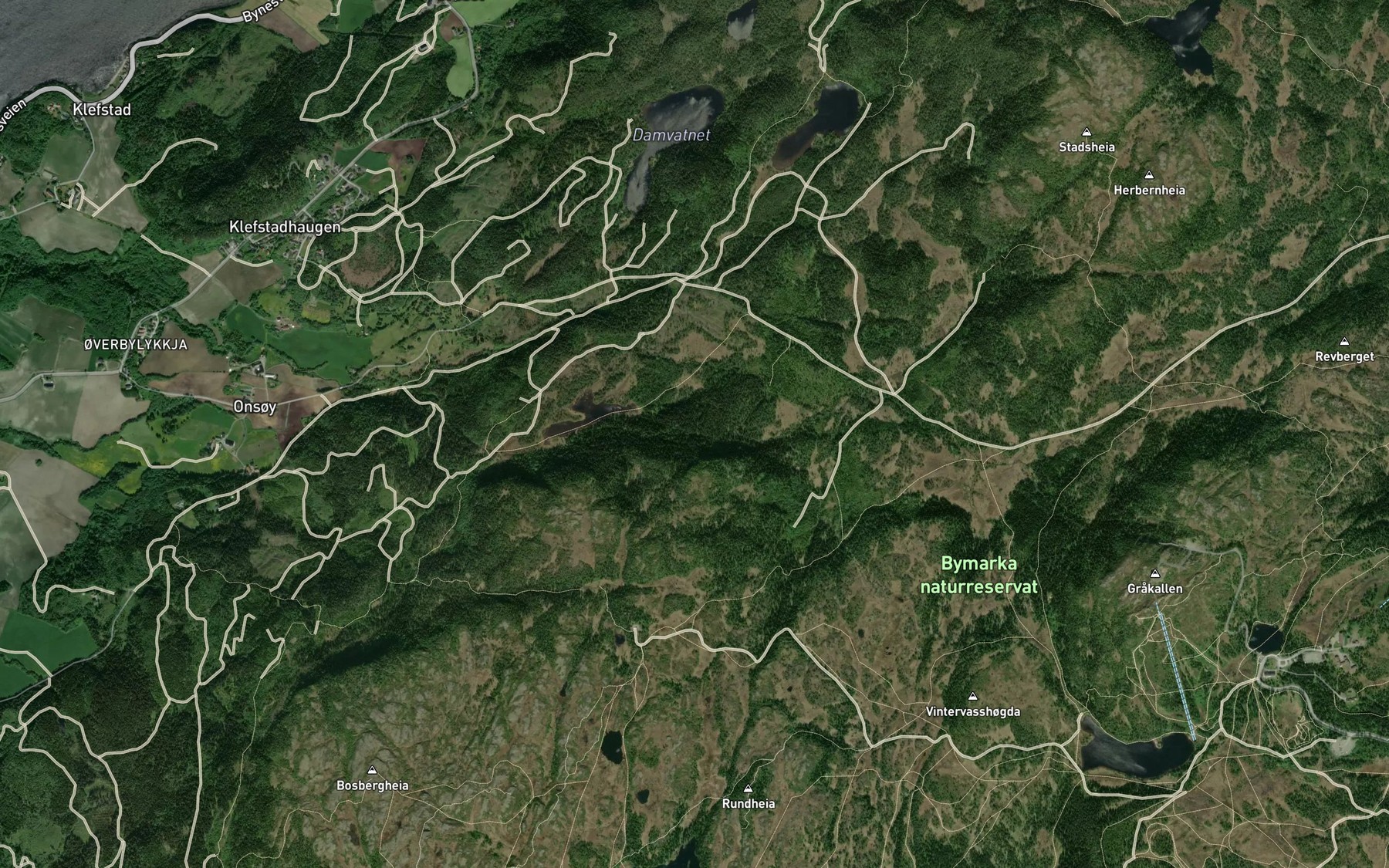 Satellite map of the Storgrovbekken