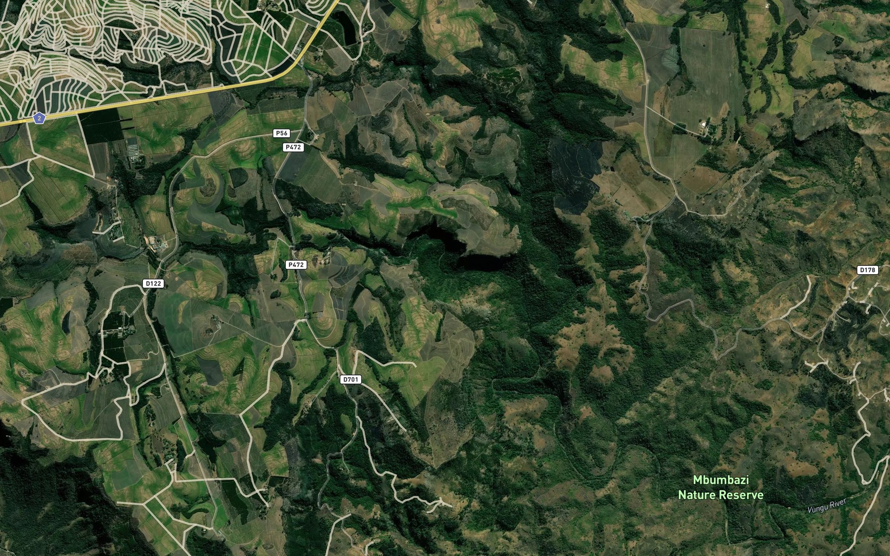 Satellite map of the Umgeni