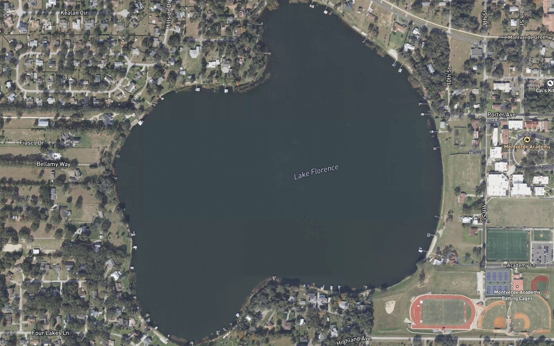 Satellite map of the Lake Florence