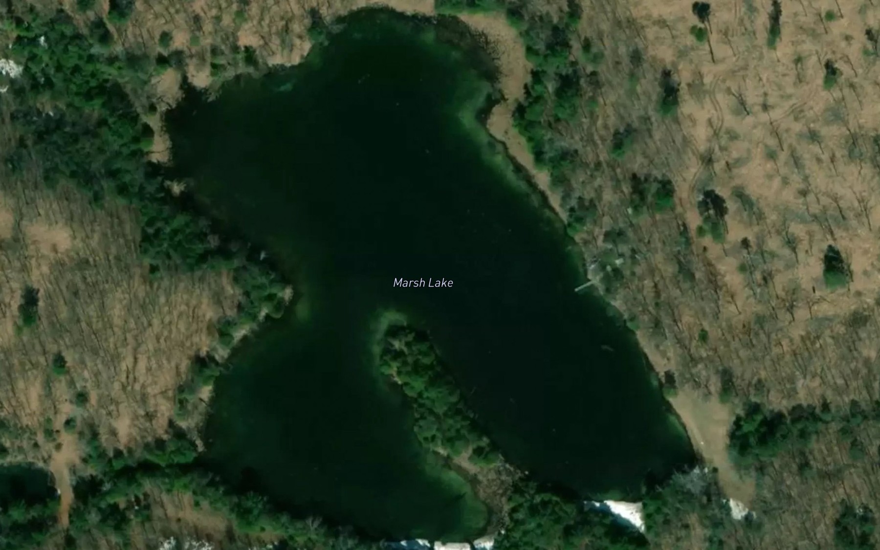Satellite map of the Marsh Lake