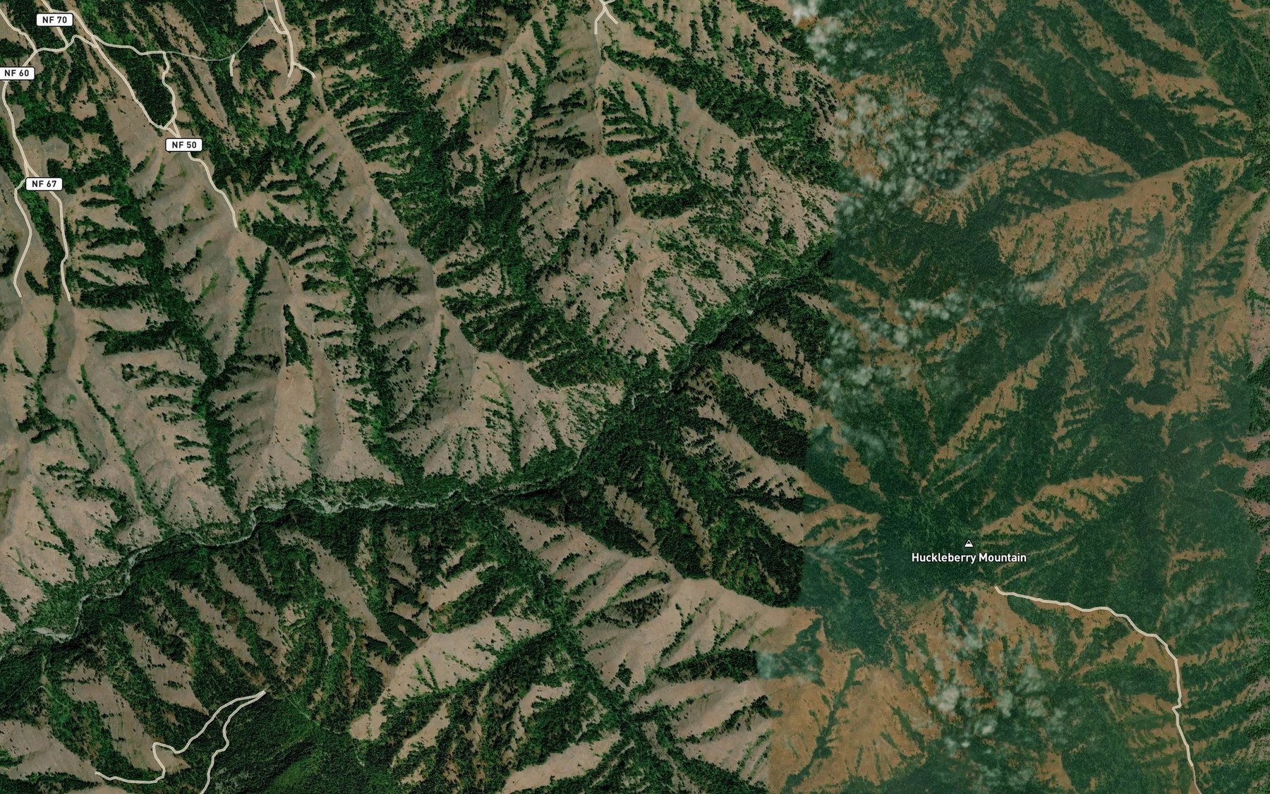 Satellite map of the Trap Creek