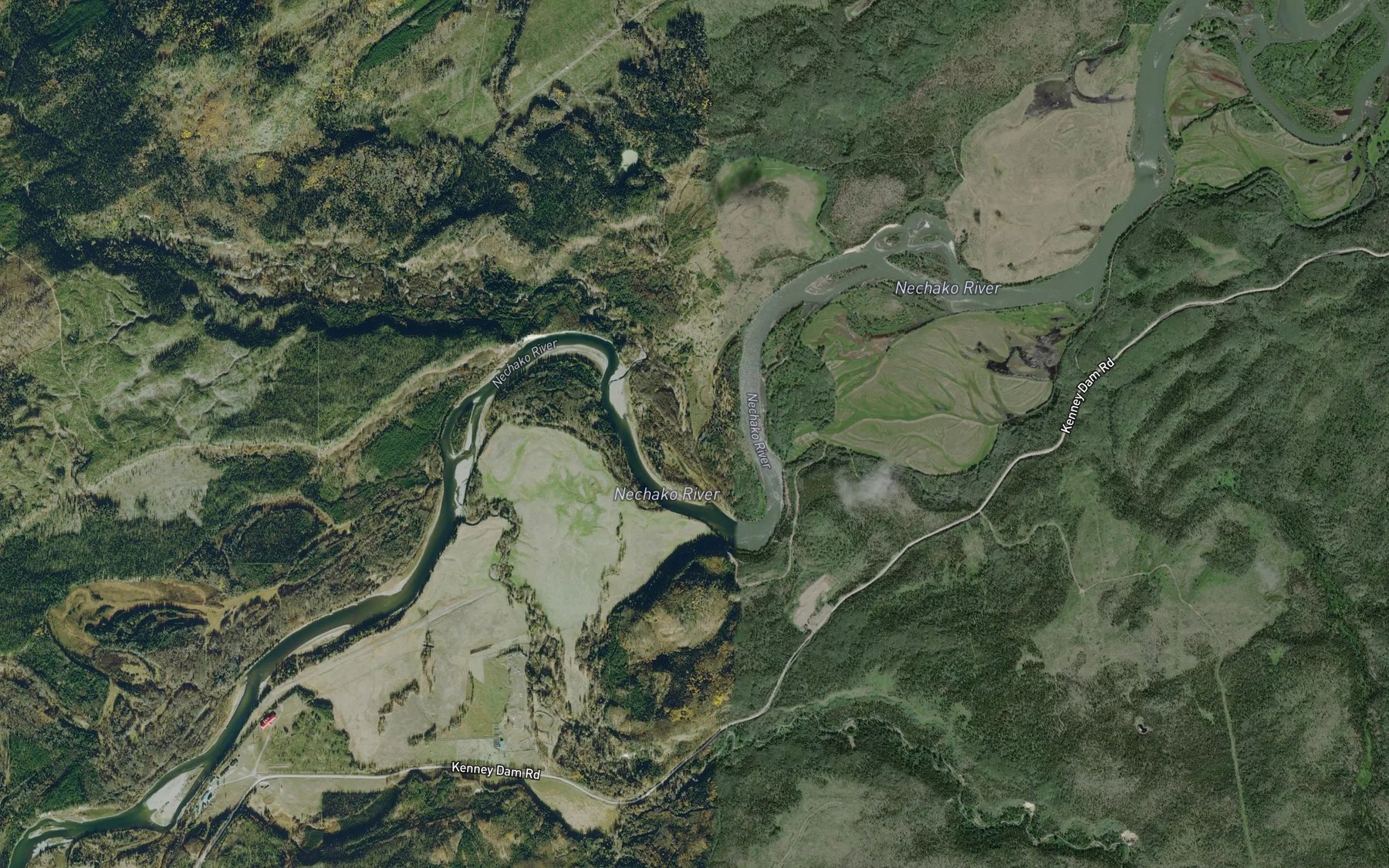 Satellite map of the Targe Creek