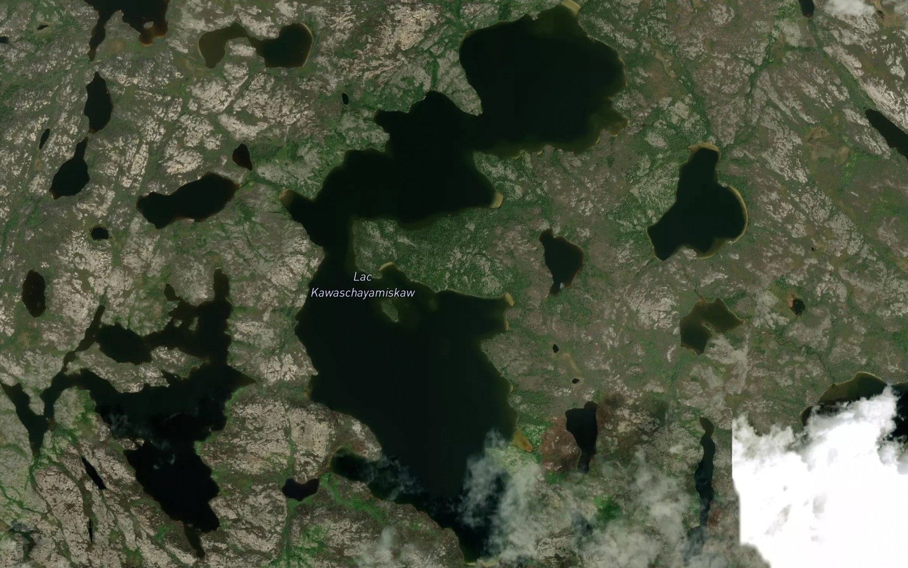 Satellite map of the Lac Kawaschayamiskaw