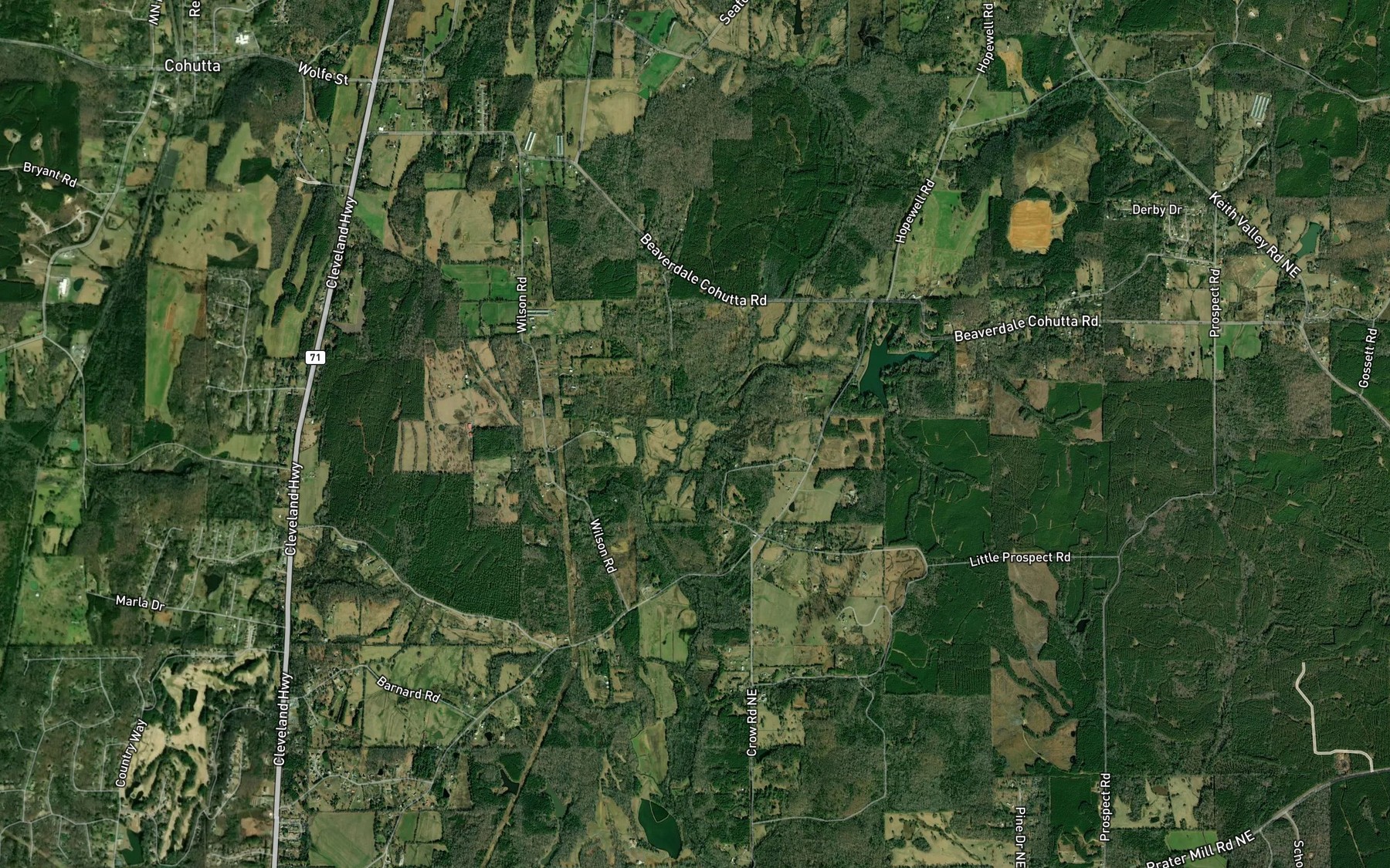 Satellite map of the Murr Branch