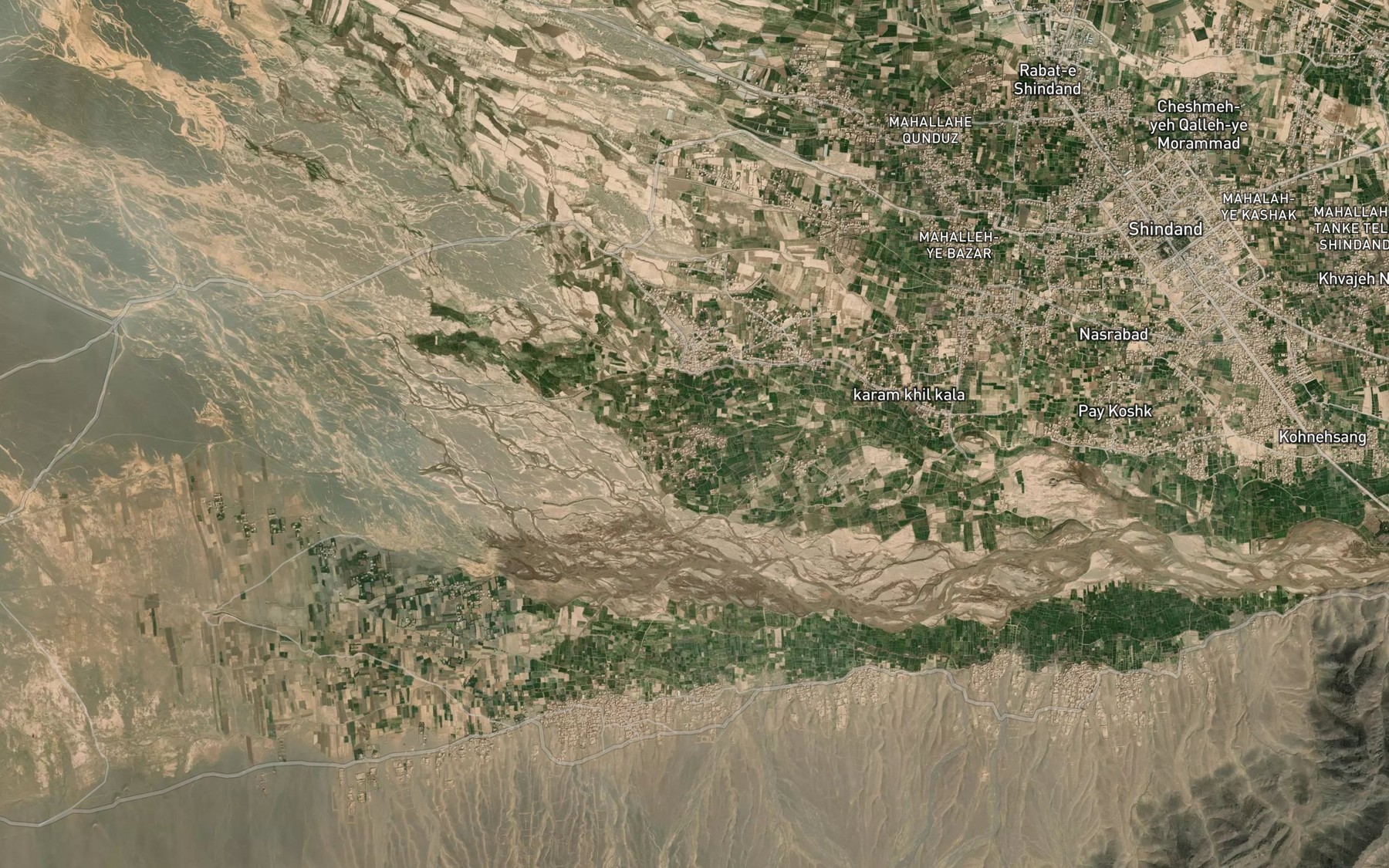 Satellite map of the Chashmah-ye Khanak