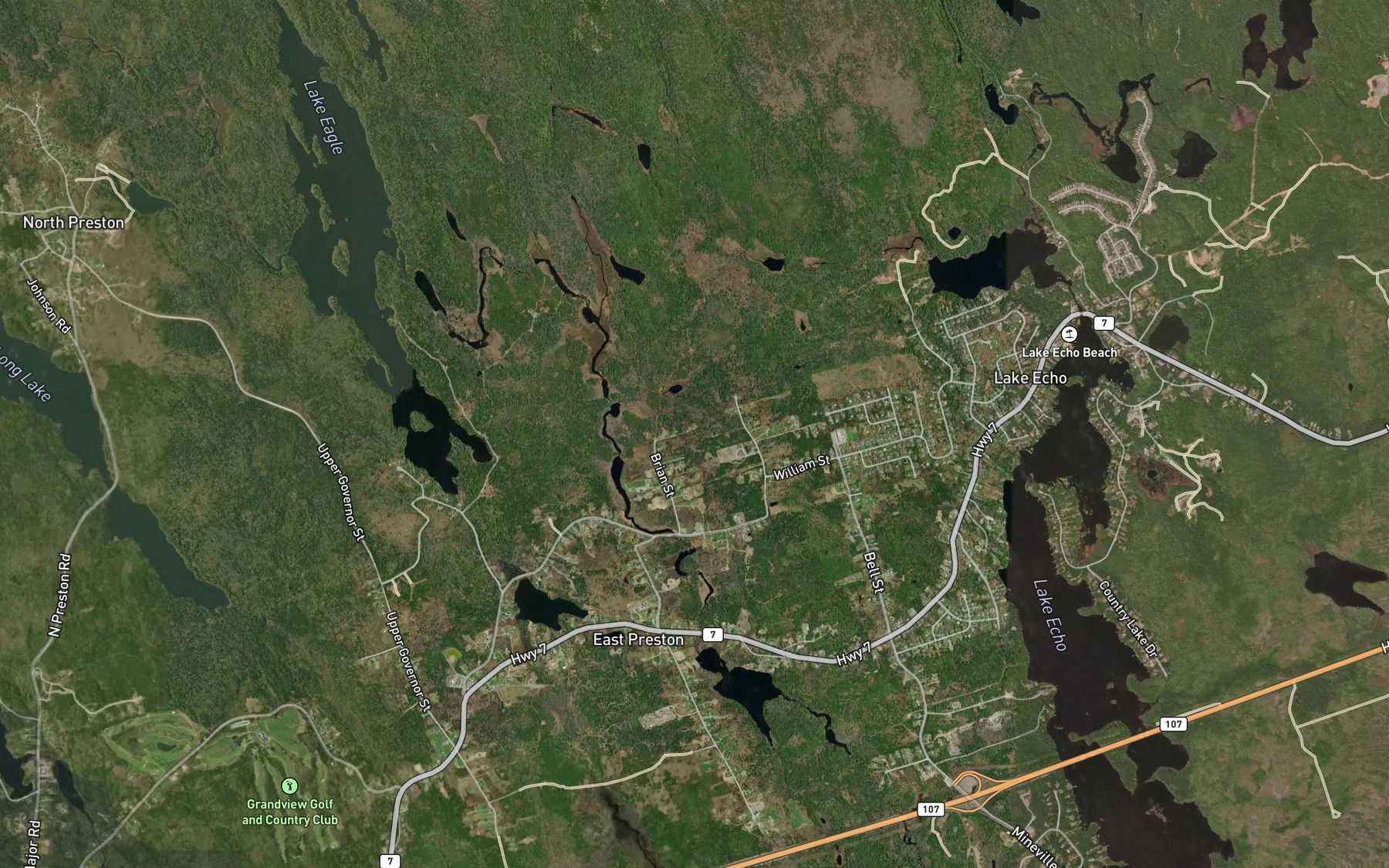 Satellite map of the Sparks Pond