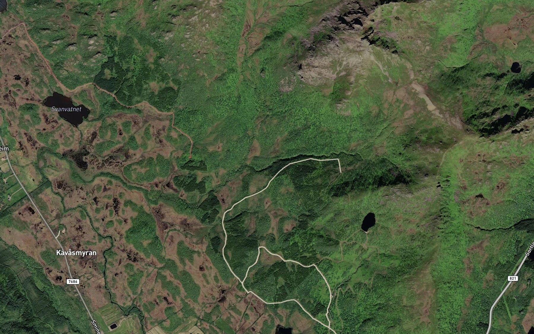 Satellite map of the Sandskarelva