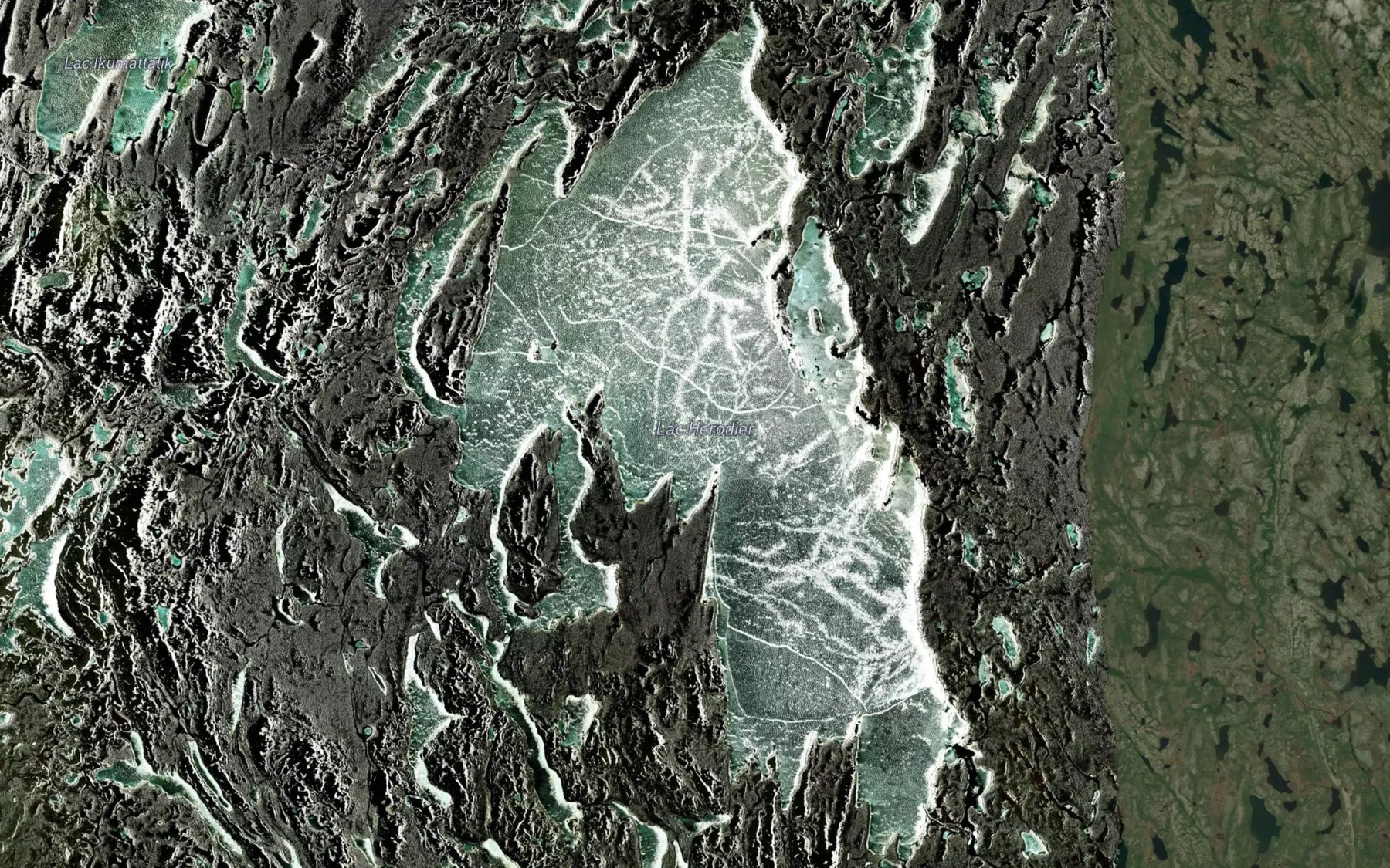 Satellite map of the Lac Herodier