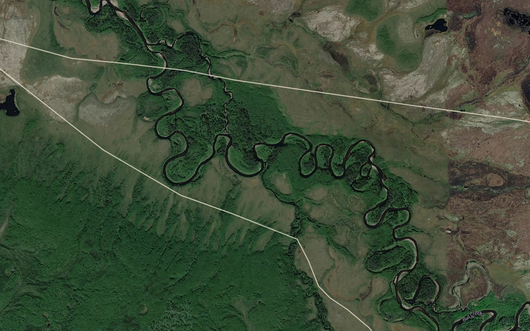 Satellite map of the Dempsey Creek
