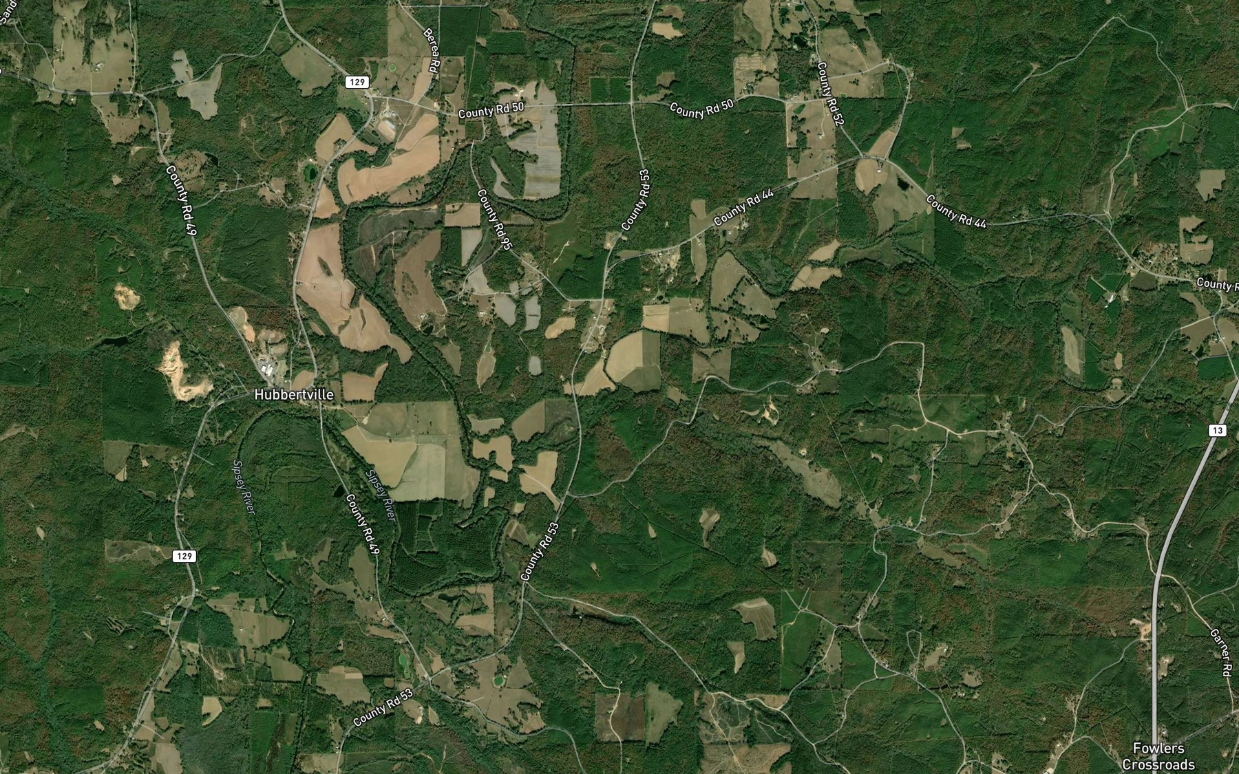Satellite map of the Little Creek