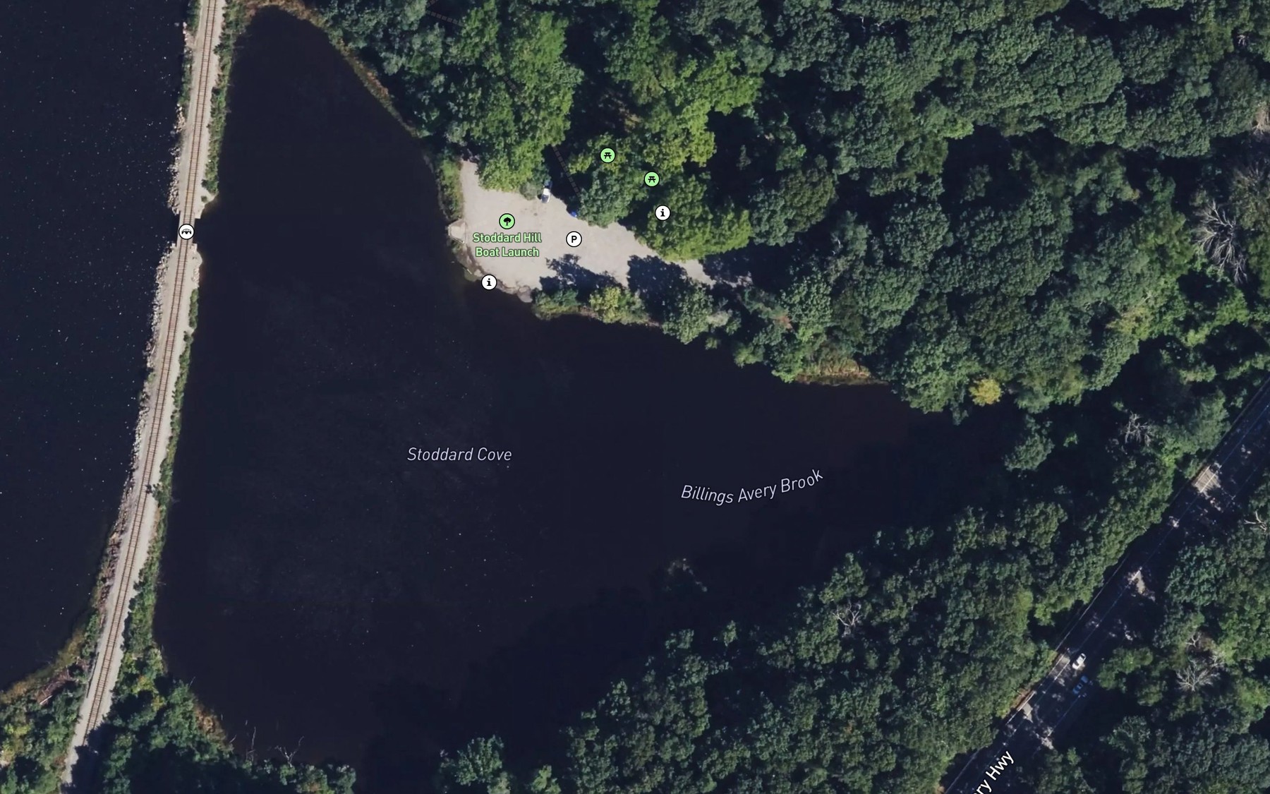 Satellite map of the Stoddard Cove