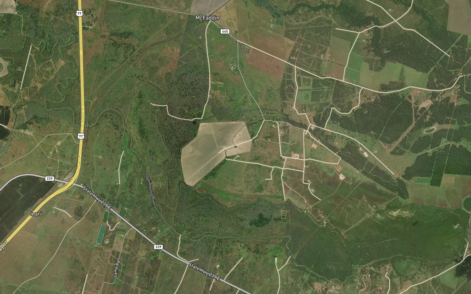 Satellite map of the Flat Bayou