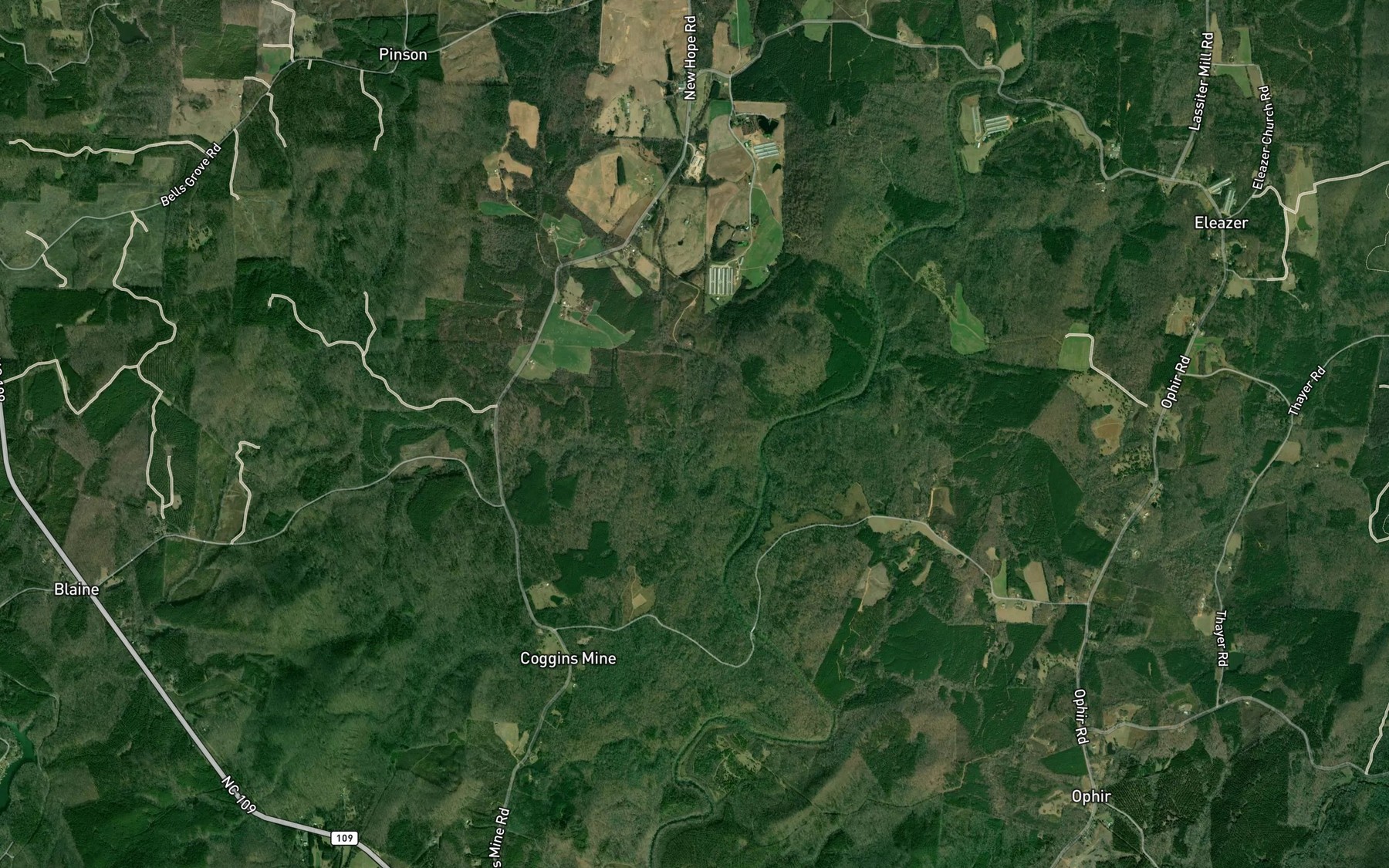 Satellite map of the Big Creek