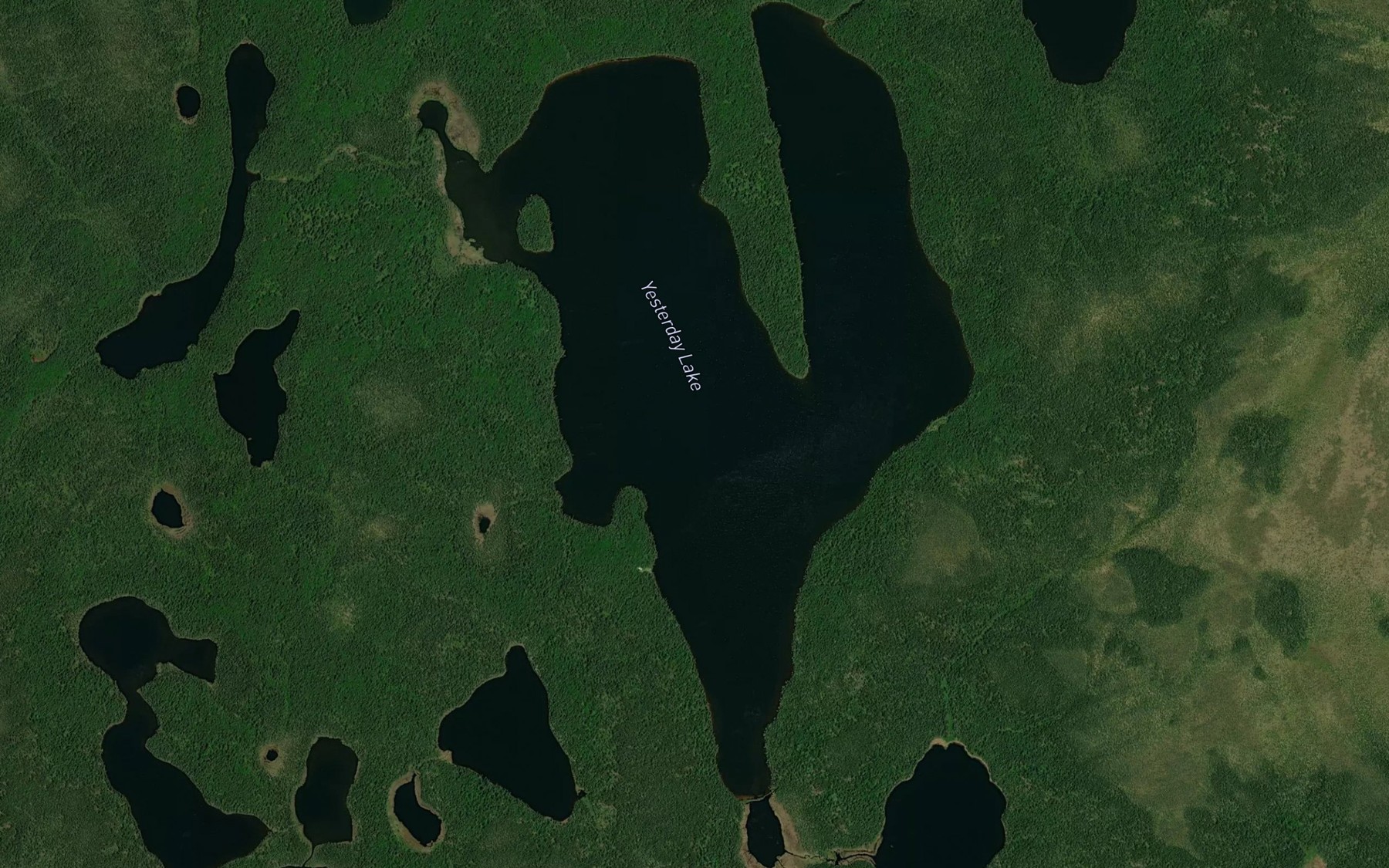 Satellite map of the Yesterday Lake