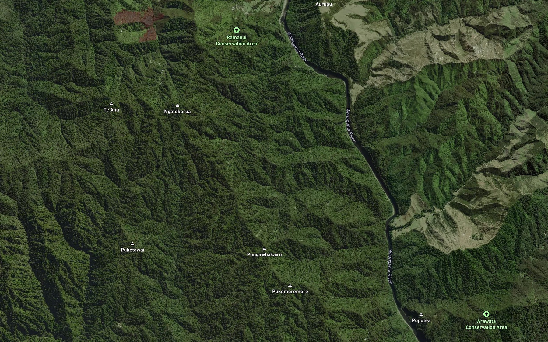 Satellite map of the Otuhirawa Stream