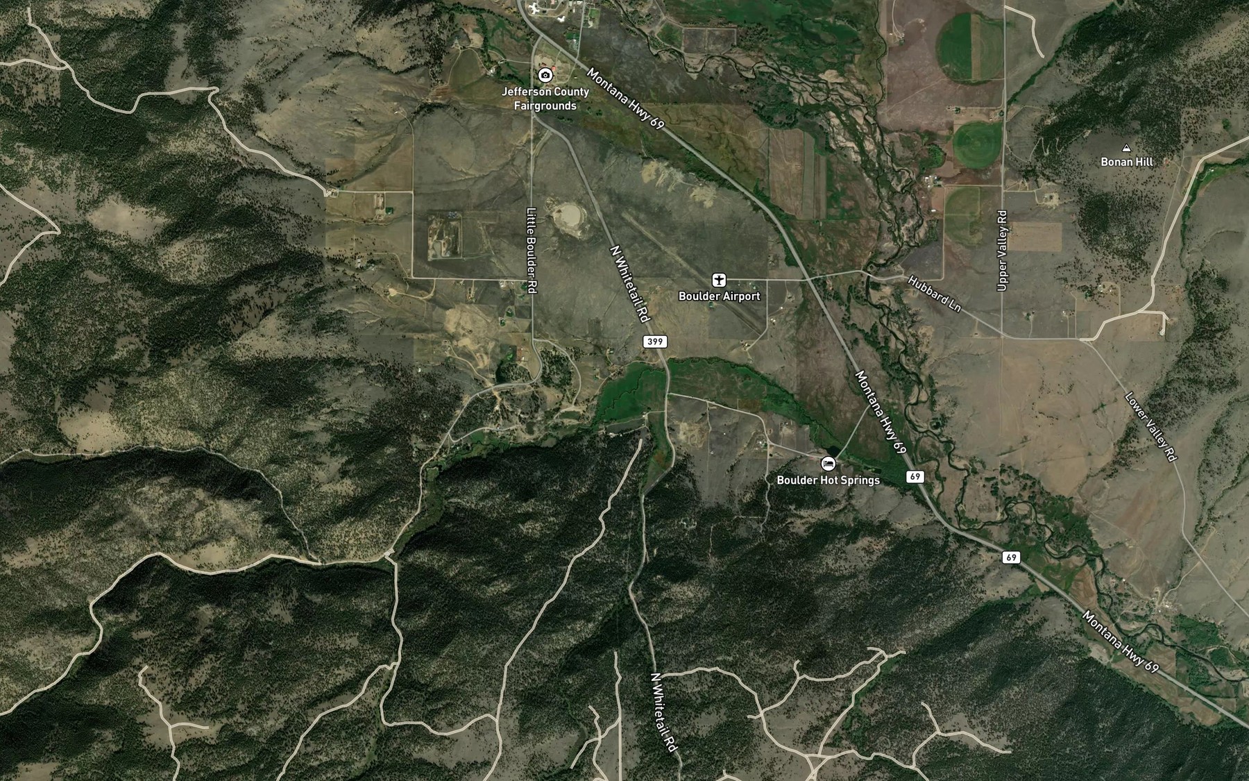 Satellite map of the Beaver Creek