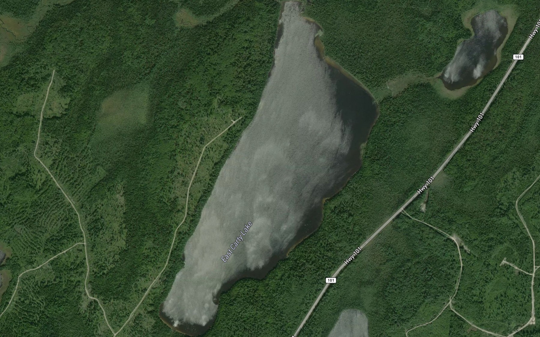 Satellite map of the East Carty Lake