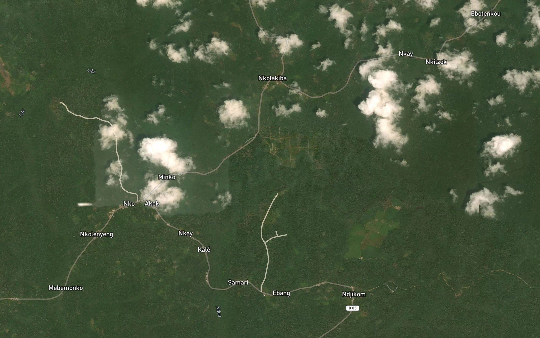 Satellite map of the Ndou