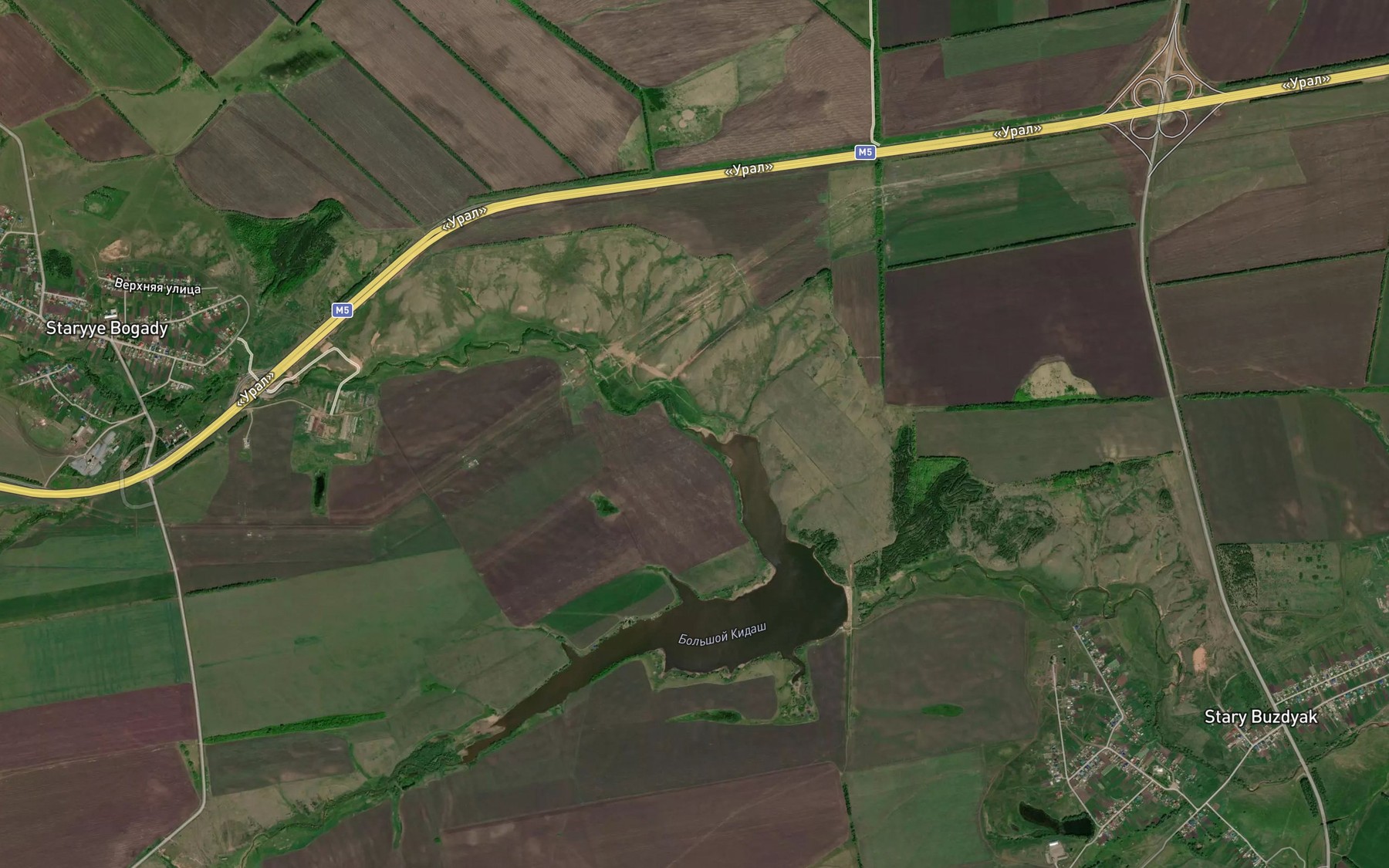 Satellite map of the Malyy Kidash