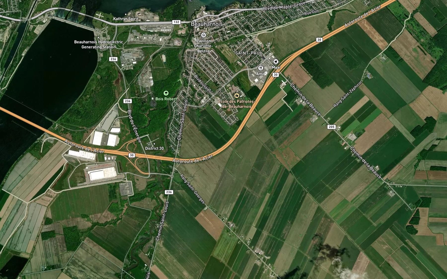 Satellite map of the Branche Leduc