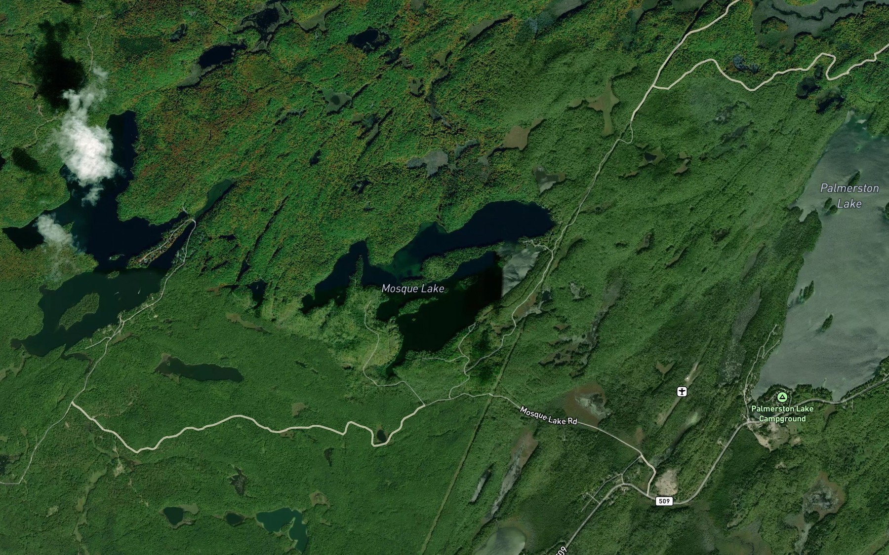 Satellite map of the Mosque Lake