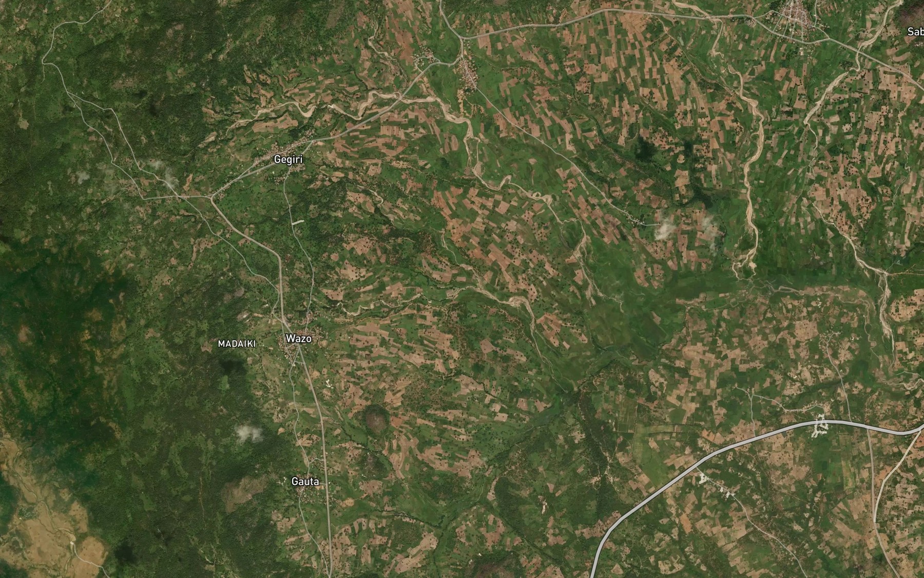 Satellite map of the River Pyneba