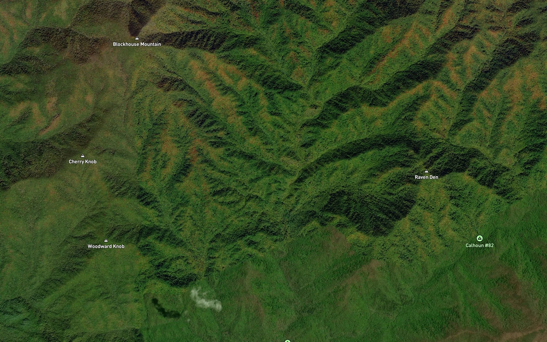 Satellite map of the Nunda Branch