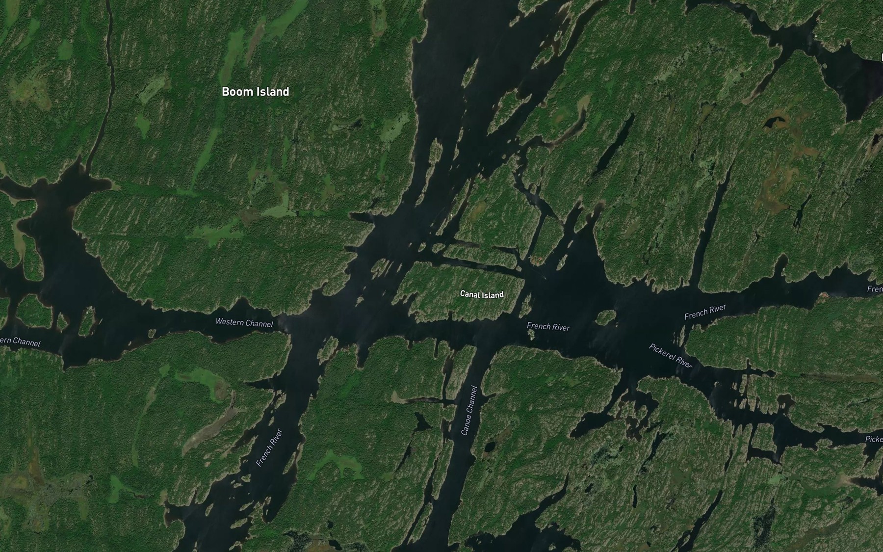 Satellite map of the Tug Channel