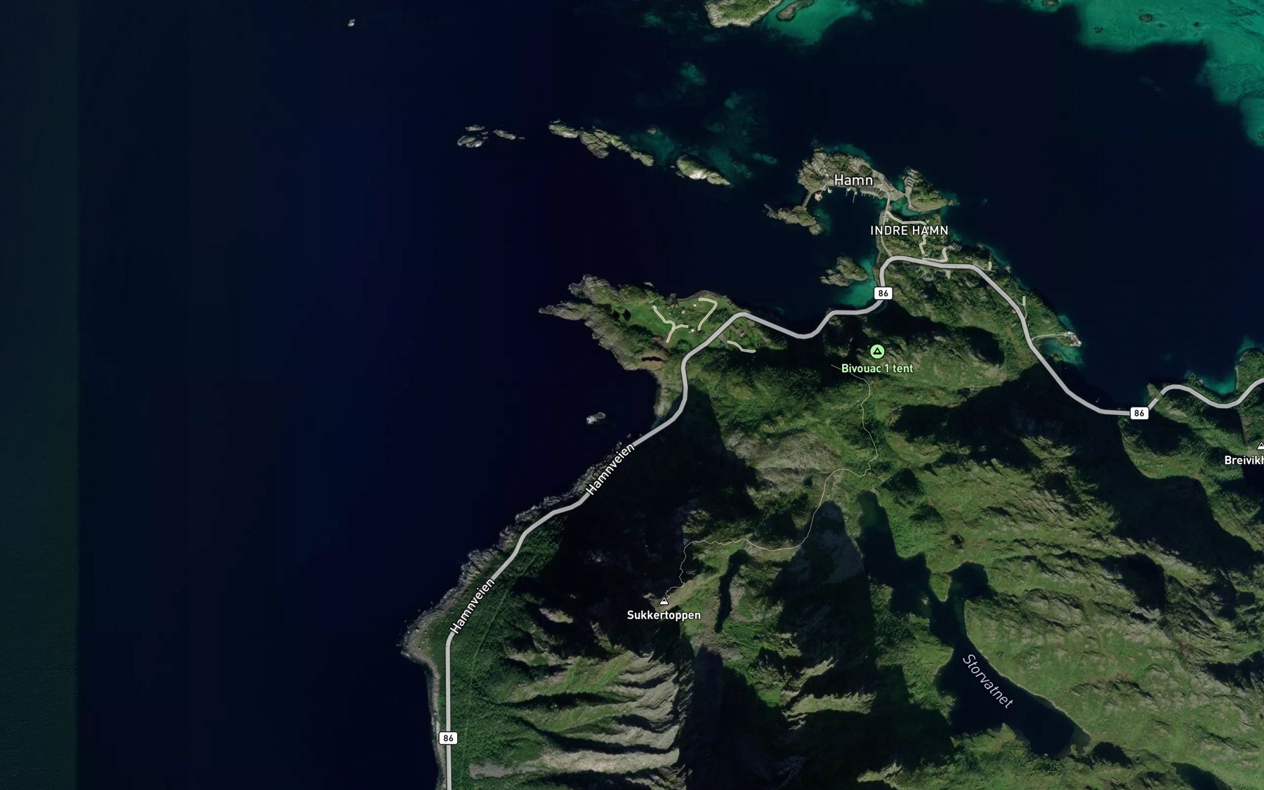 Satellite map of the Skinnstakkvika