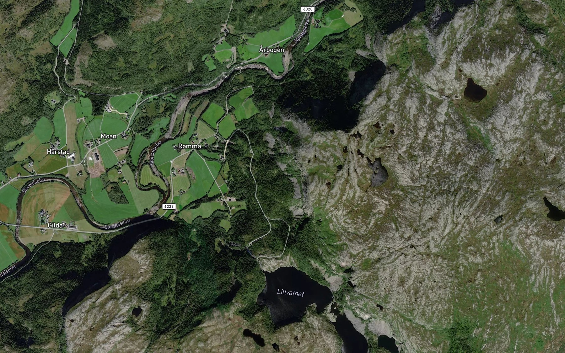 Satellite map of the Ottskardbekken