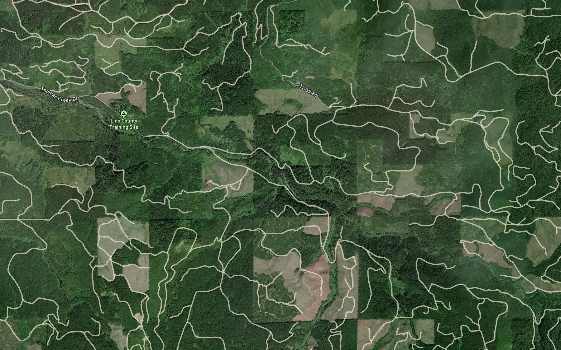 Satellite map of the Avery Creek