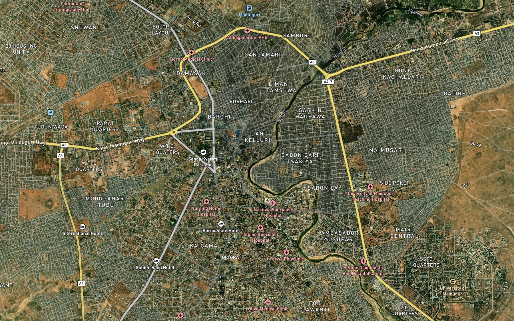 Satellite map of the River Goya Kyauwo
