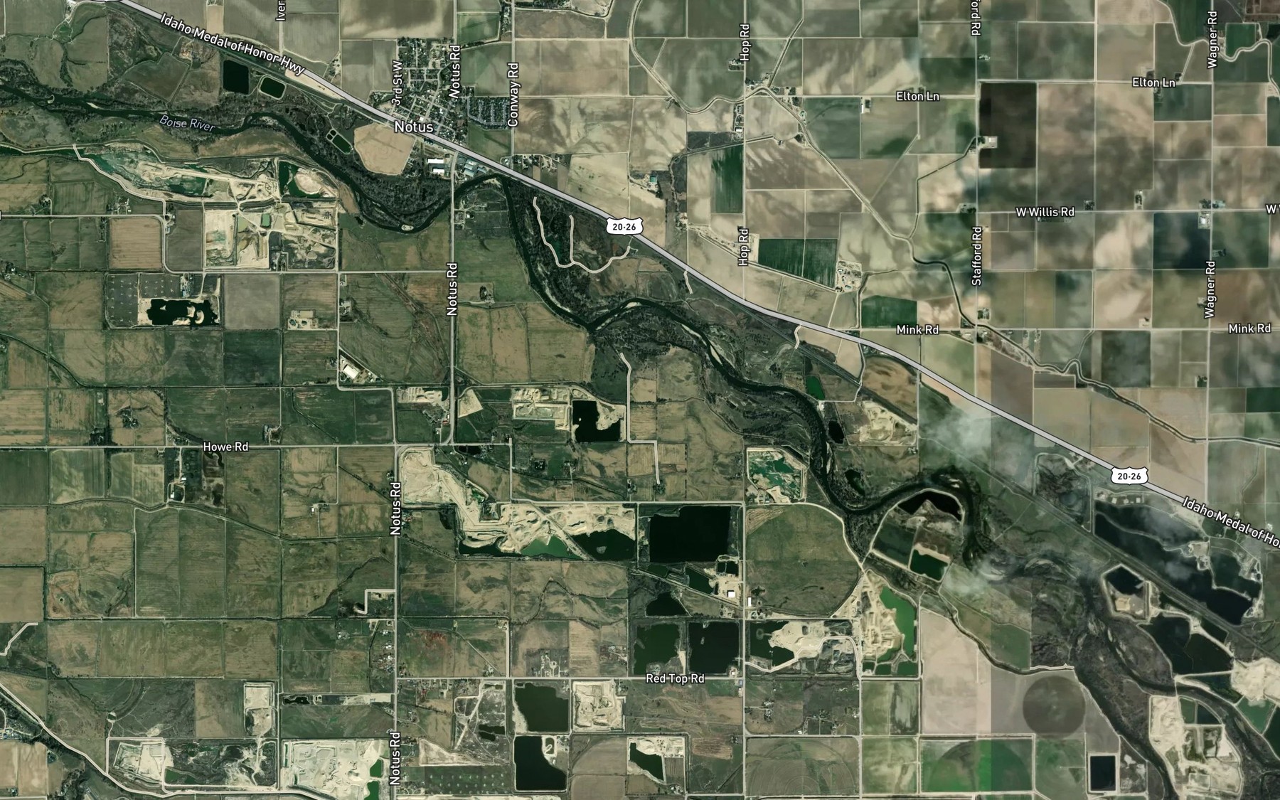 Satellite map of the Lower Center Point Canal