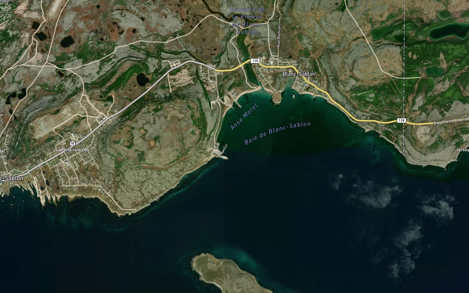 Satellite map of the Anse Morel