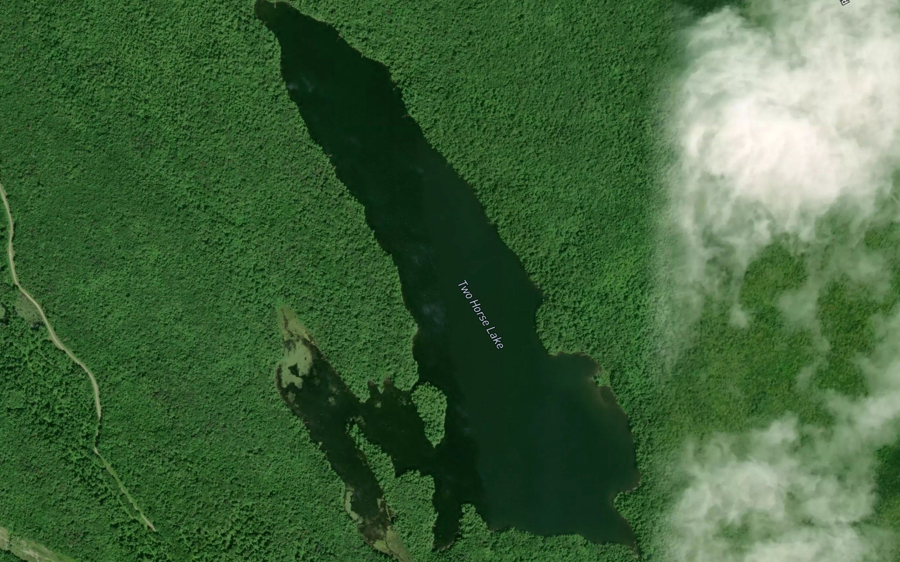 Satellite map of the Two Horse Lake