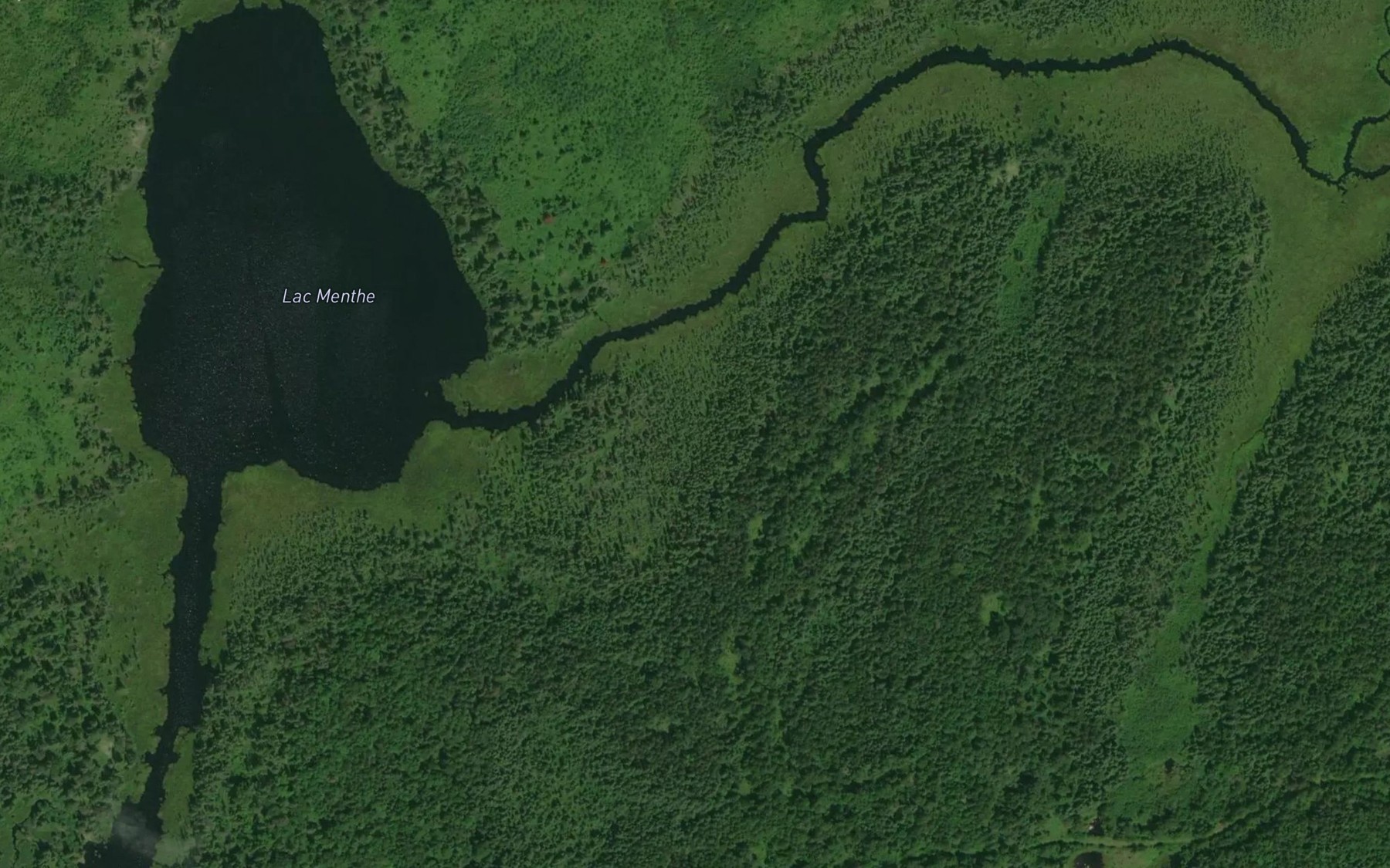 Satellite map of the Lac Menthe