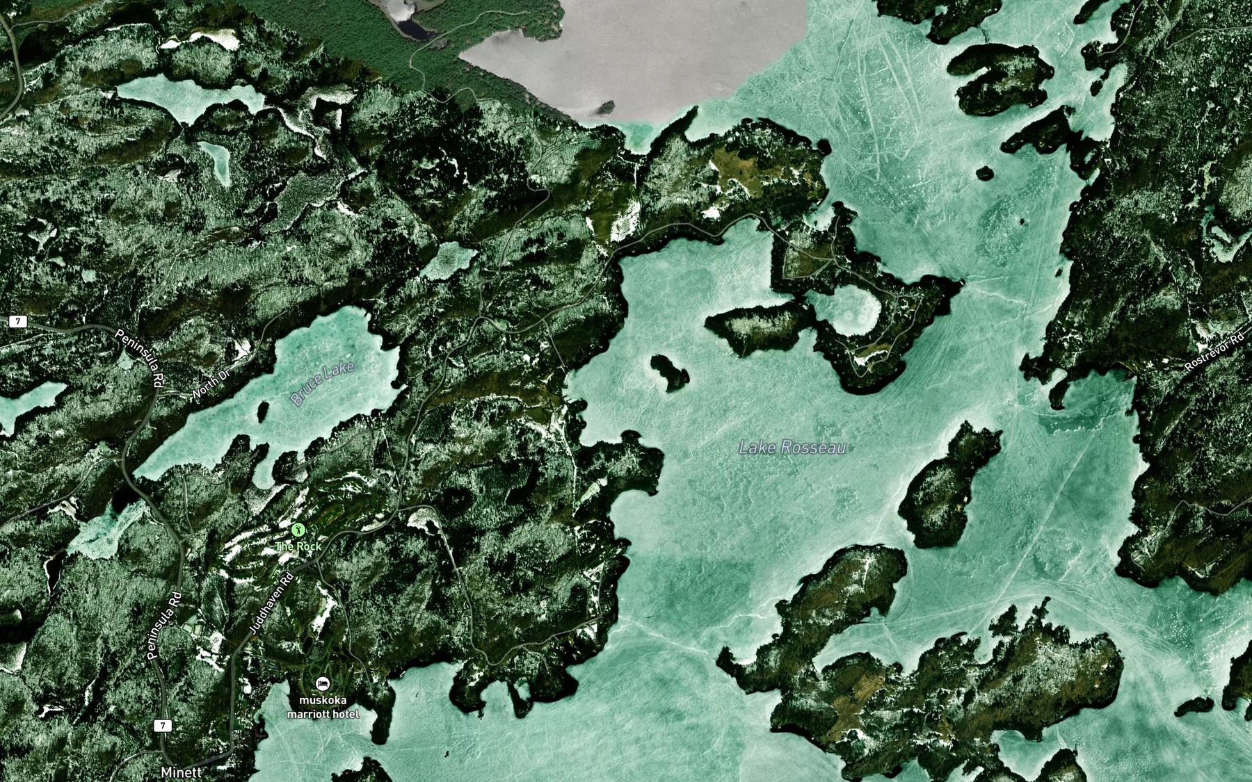 Satellite map of the The Bluff Bay