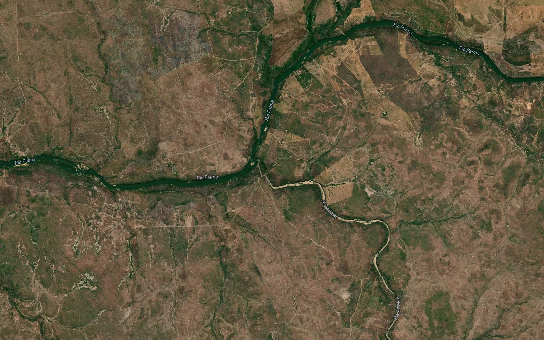 Satellite map of the Rio Arraias