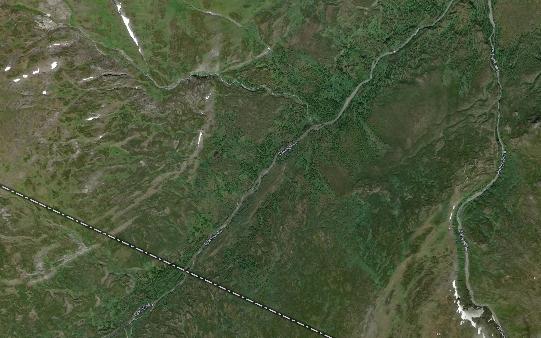 Satellite map of the Vaggejohka