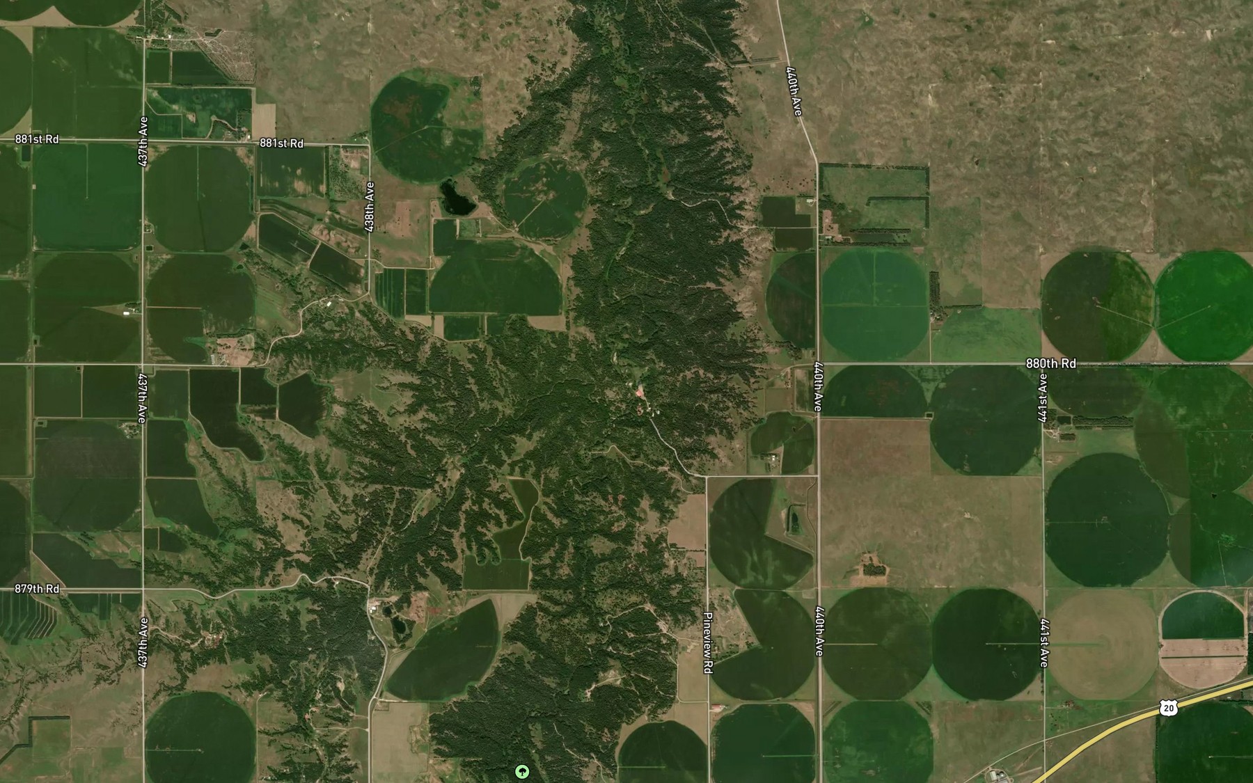 Satellite map of the Willow Creek