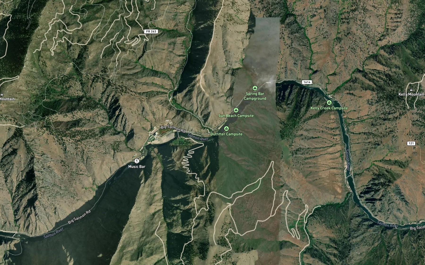 Satellite map of the Allison Creek
