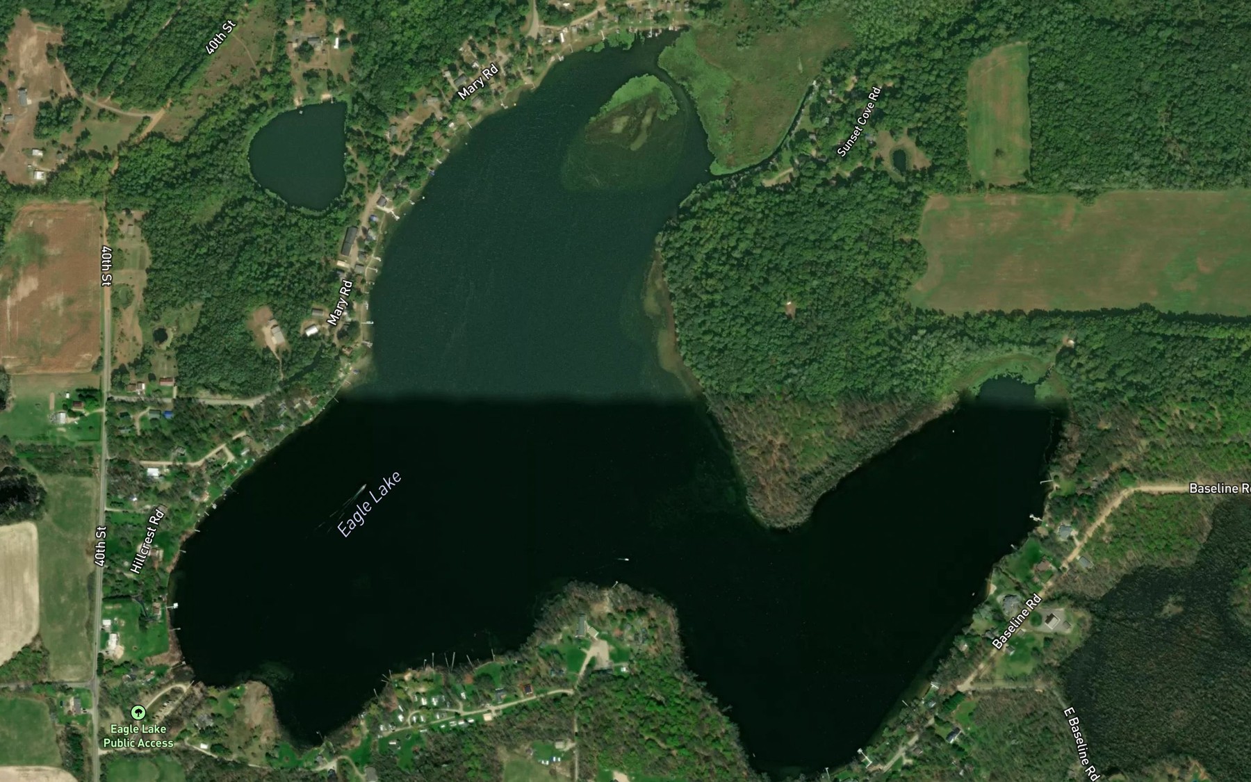 Satellite map of the Eagle Lake