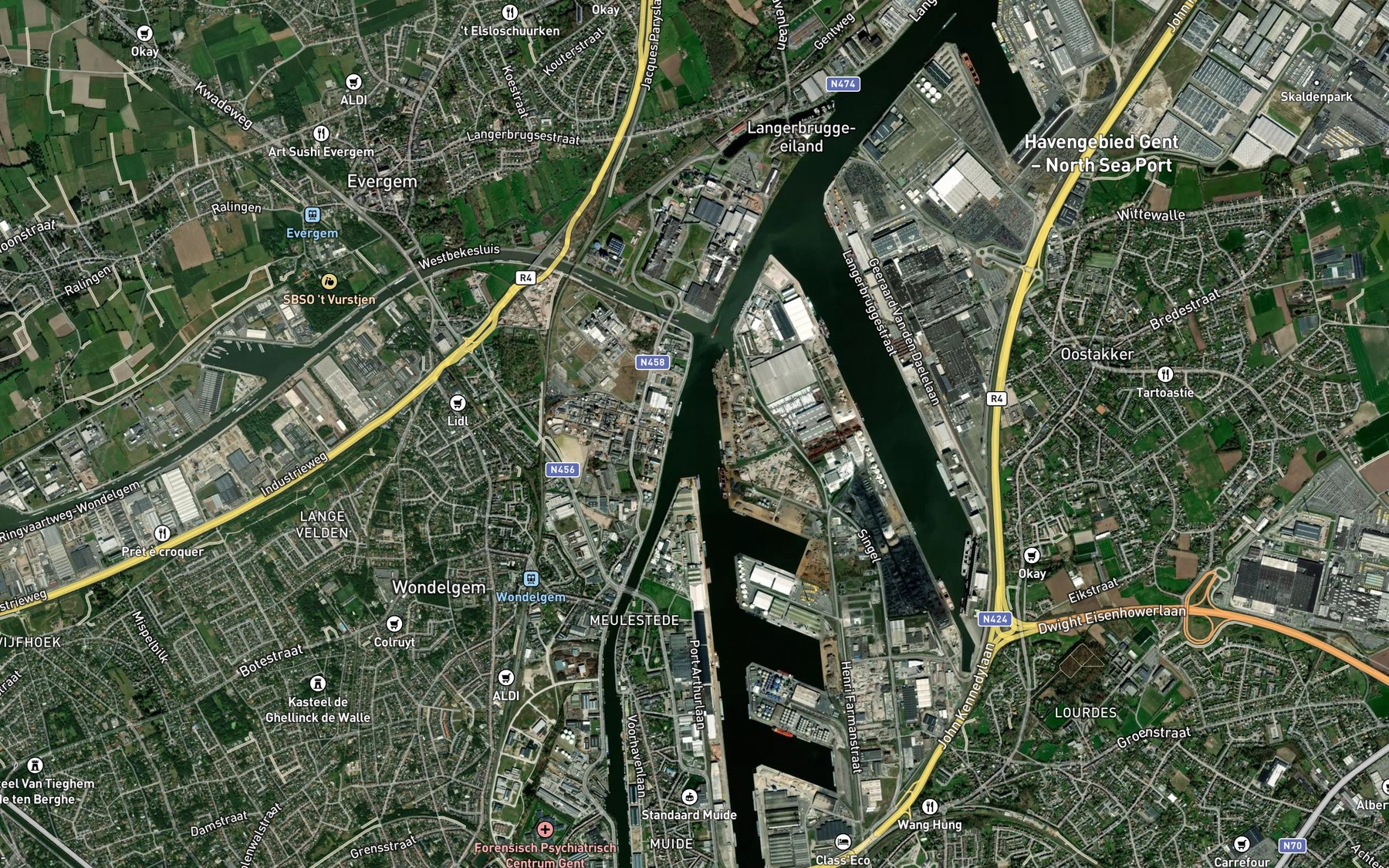 Satellite map of the Kanaal van Gent naar Terneuzen