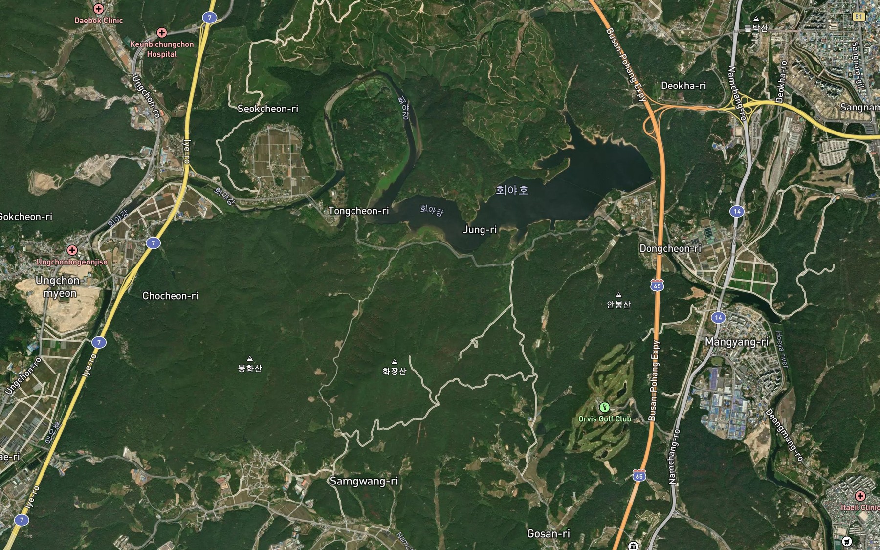 Satellite map of the Sodeokgolmot