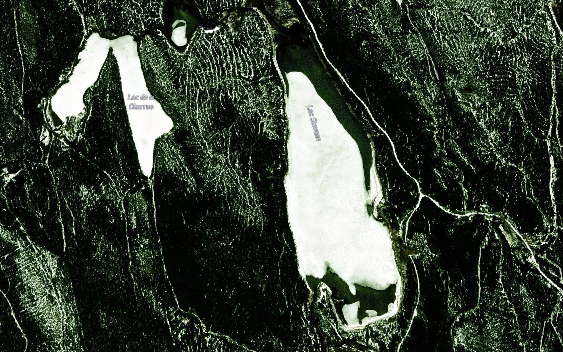 Satellite map of the Lac Stevens