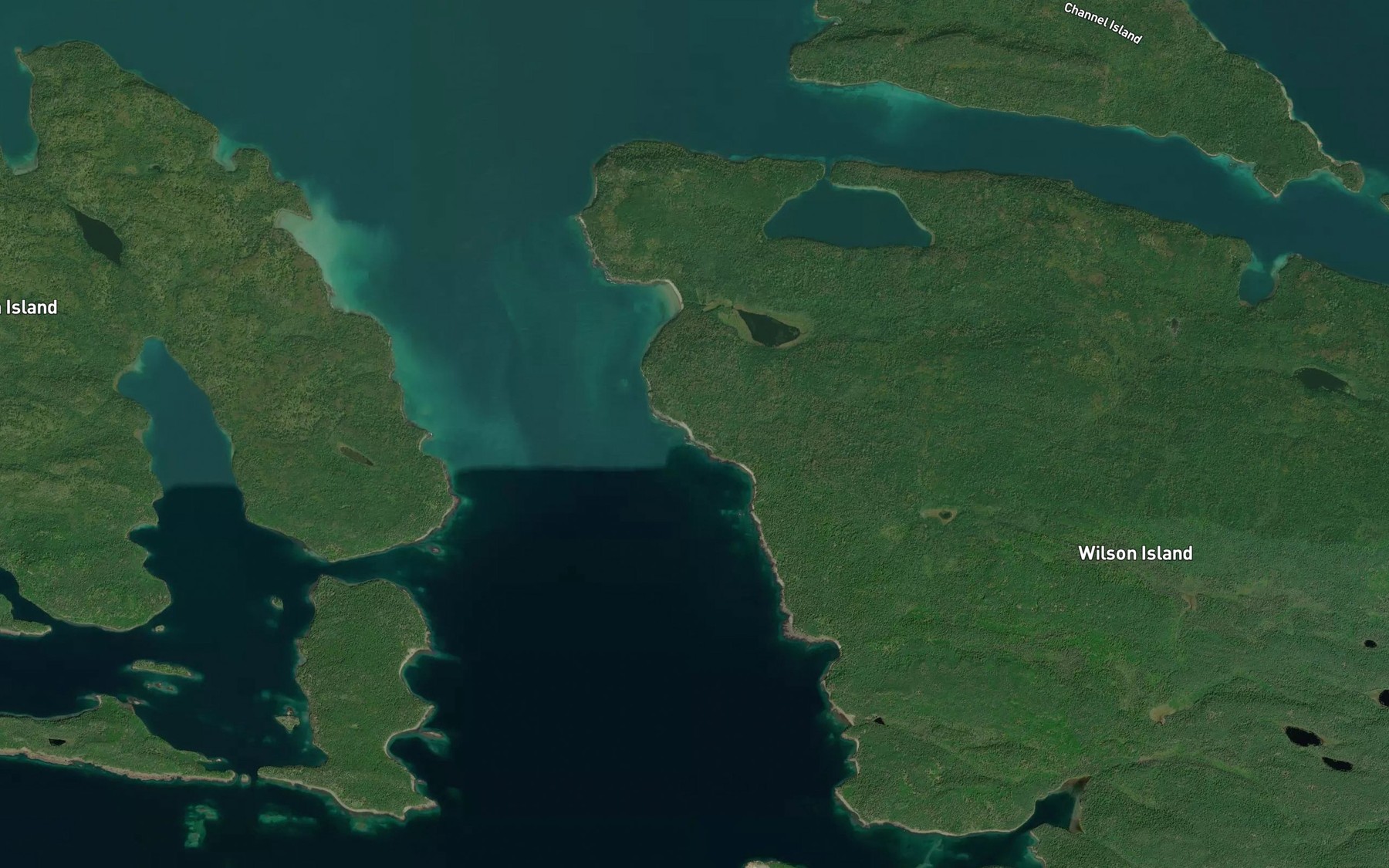 Satellite map of the Wilson Channel