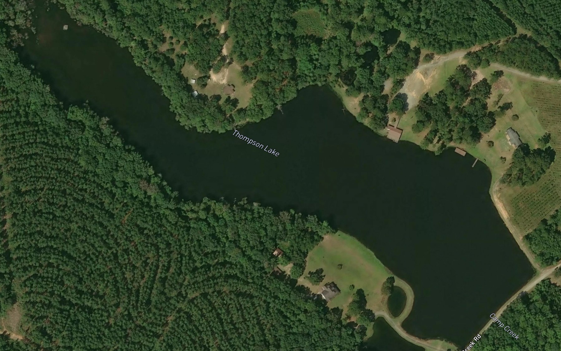 Satellite map of the Thompson Lake