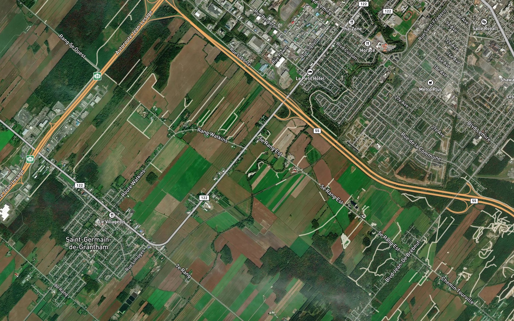 Satellite map of the Cours d'eau Ayotte
