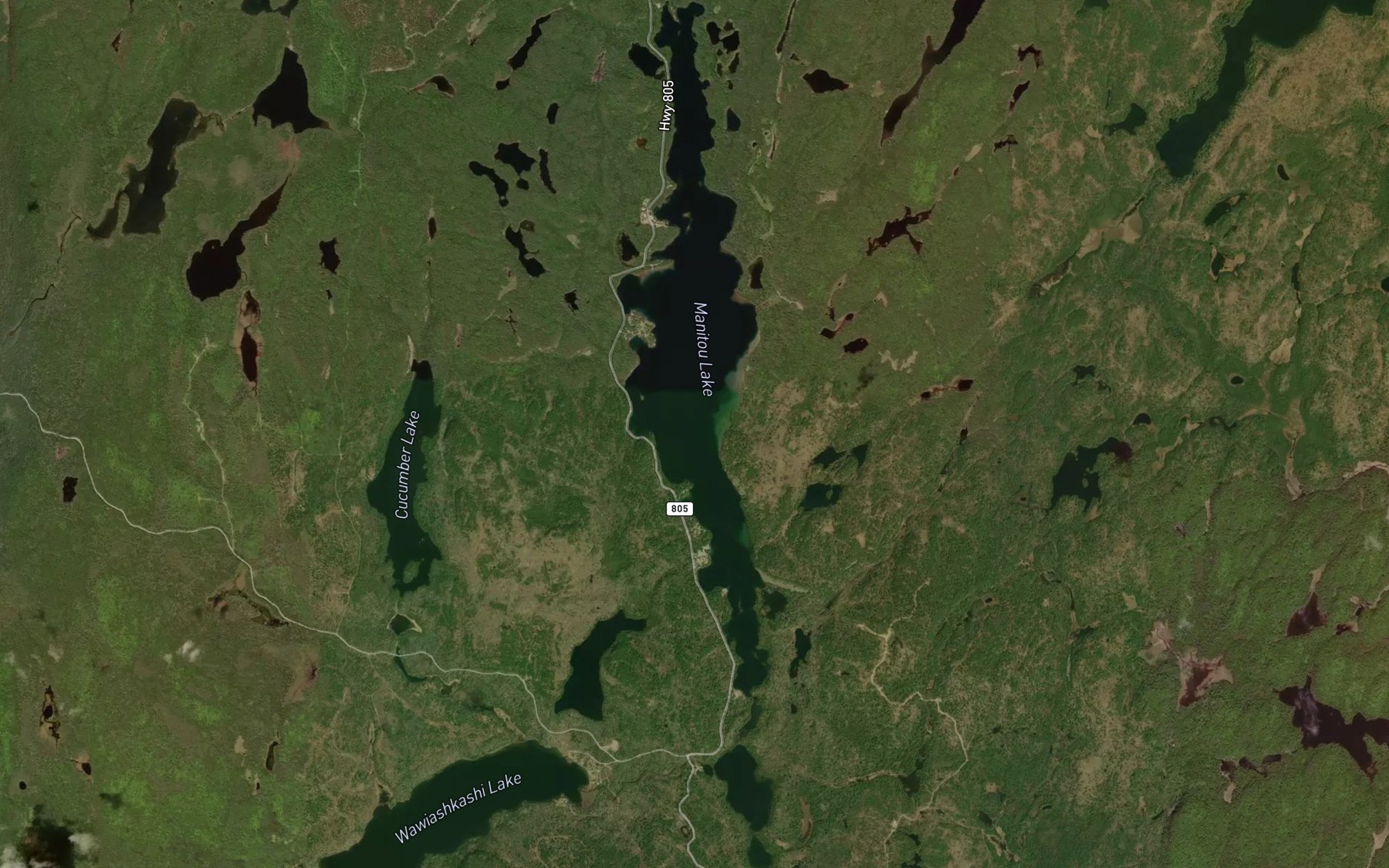 Satellite map of the Manitou Lake